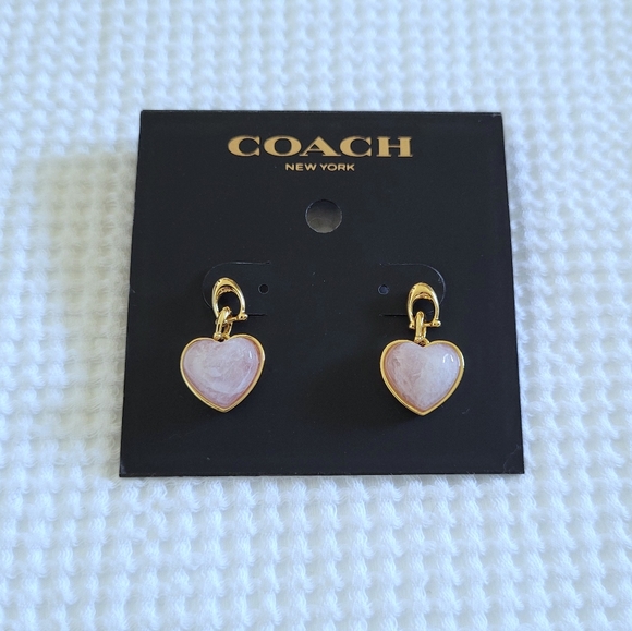 coach rose quartz earrings